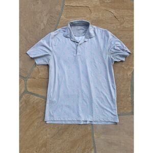 Johnnie-O x Troon North Golf Polo Shirt Grey Flamingo Performance Men’s L CR